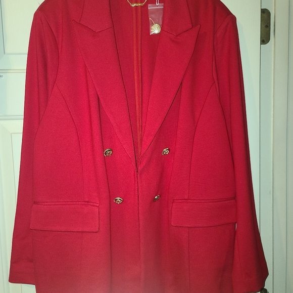 Red Blazer with Gold Buttons - Picture 3 of 8